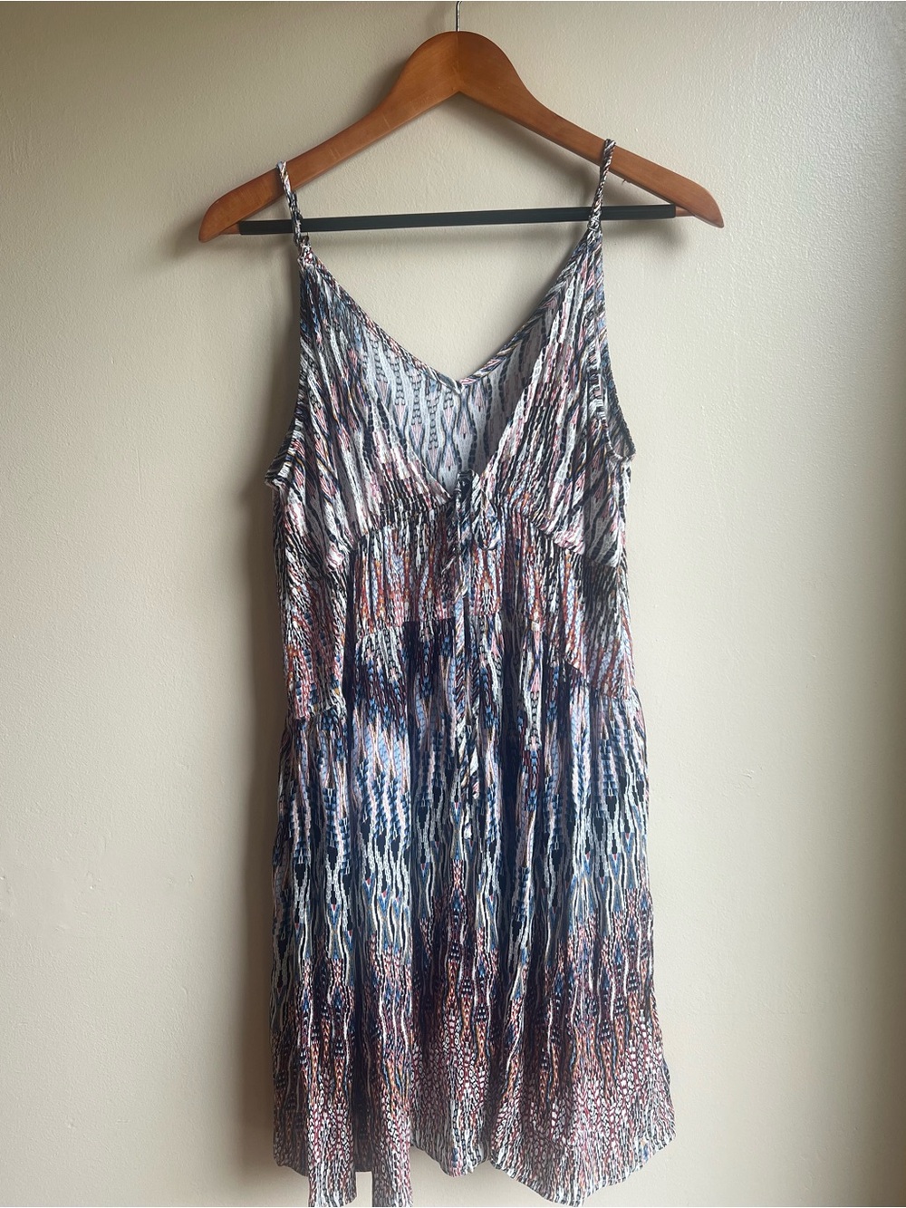 CUPSHE Abstract Ikat Plunging V-Neck Boho Mini Sundress